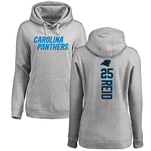 Carolina Panthers Ash Women Eric Reid Backer NFL Football #25 Pullover Hoodie Sweatshirts